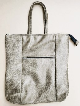 Torba beżowa 14,5cm z zamkiem i kieszonką 3.5