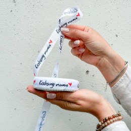 Wstążka 2cm x 10mb biało czerwono czarna 