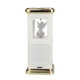 Znicz solarny biały kapliczka aniołek