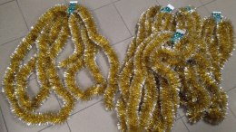 Łańcuch choinkowy FI-70 złoty z końcówką srebrną 6m