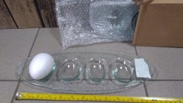 Półmisek szklany na 4 jajka talerz do jajek BOZ3698