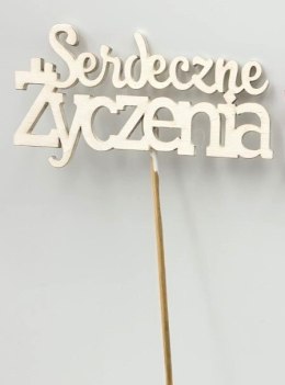 Pik drewniany Serdeczne życzenia 3szt.