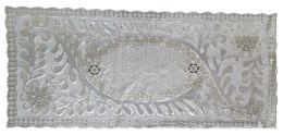 Bieżnik obrus koronkowy pvc 50 x 110 cm srebrny
