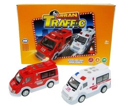 Auto van policja straż 18cm friction światło dźwięk