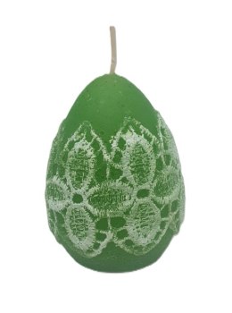 Świeca jajko koronka zielone 63 / 82 mm